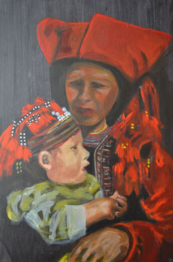 Schilderij moeder en kind